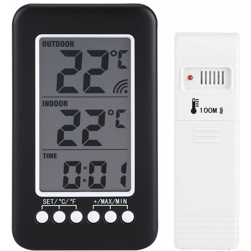 Lcd Digital Temperaure Meter Thermomètre Intérieur Extérieur avec Horloge Moniteur de Température Sans Fil Harry
