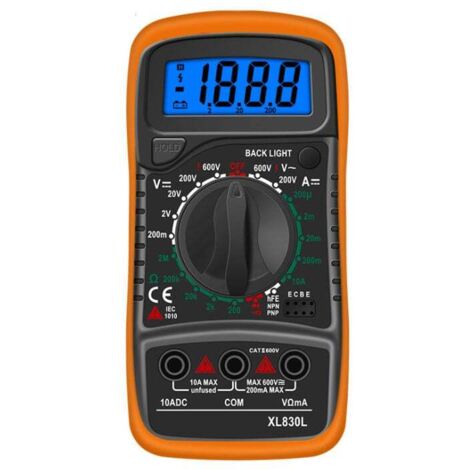 LCD-Digitalmultimeter, hochwertiges Voltmeter, Amperemeter, Ohmmeter, tragbarer digitaler elektrischer Tester. Messen Sie Spannung, Strom, Kontinuität, Widerstand, Wechselstrom, Gleichstrom, Schaltung
