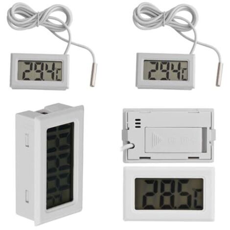 LCD Digitalthermometer Mini LED-Anzeige mit externem Fühler für Kühlschrank Aquarium Gewächshaus