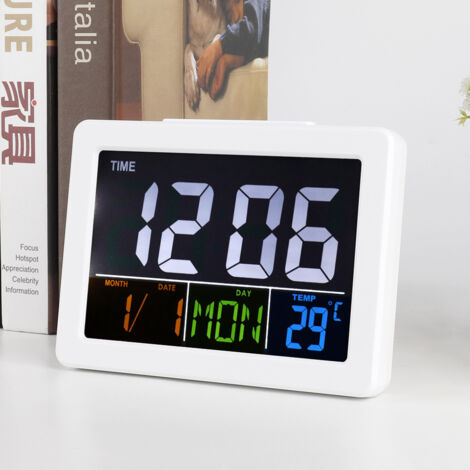 LCD-Digitalwecker mit großem Display, Zeit- und Temperaturanzeige für Schüler