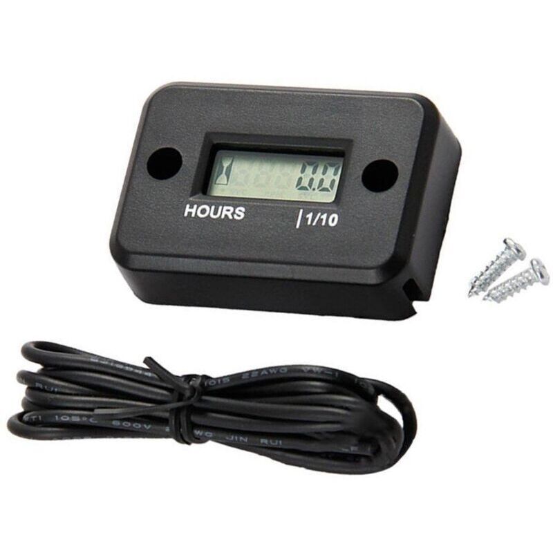 LCD Display Digital Hour Meter Gauge Timer for Quad Motorcycle Snowmobile Motocross Pit Bike Lawn Mower Tractor Truck