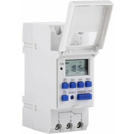 LCD Minuterie Programmateur horaire électrique hebdomadaire Numérique Timer Interrupteur 15A(220V)