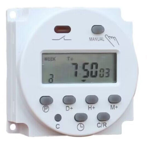 LCD Minuterie Programmateur horaire électrique hebdomadaire Numérique Timer Interrupteur 16A(220V)