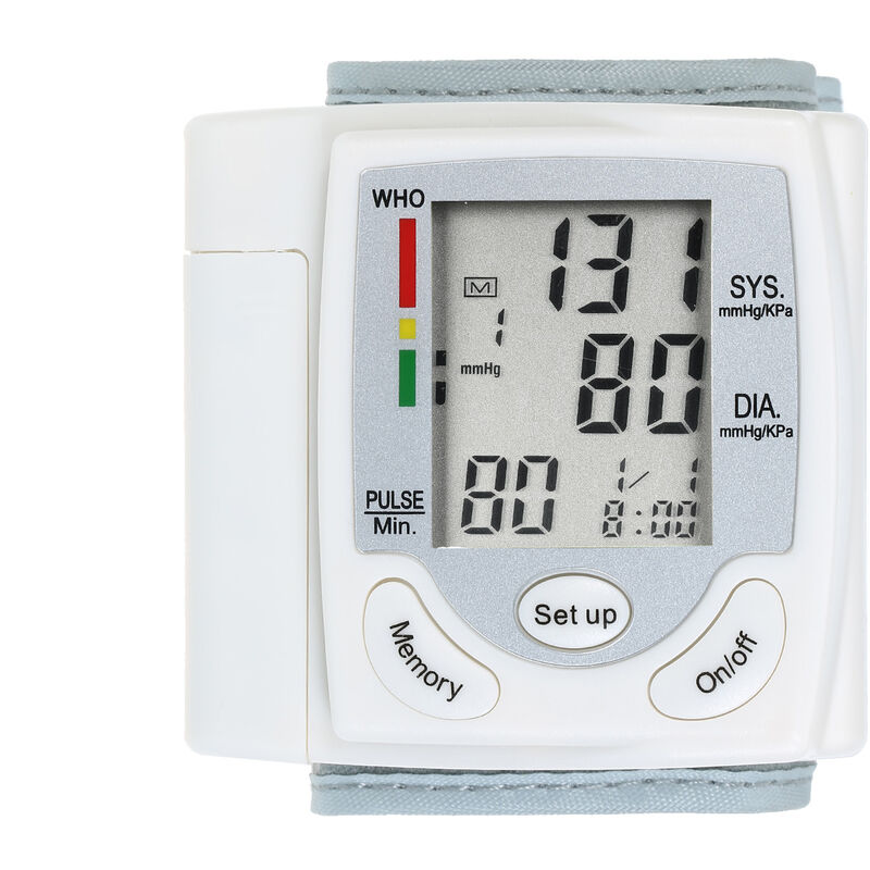 

LCD Pantalla de presion arterial monitor, medidor de pulso de la muneca, automatica pulsometro digital