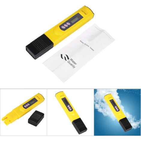 LCD-Wasserqualitätsmessgerät in Stiftform (TDS 0-9999 ppm) mit Thermometer, gelb