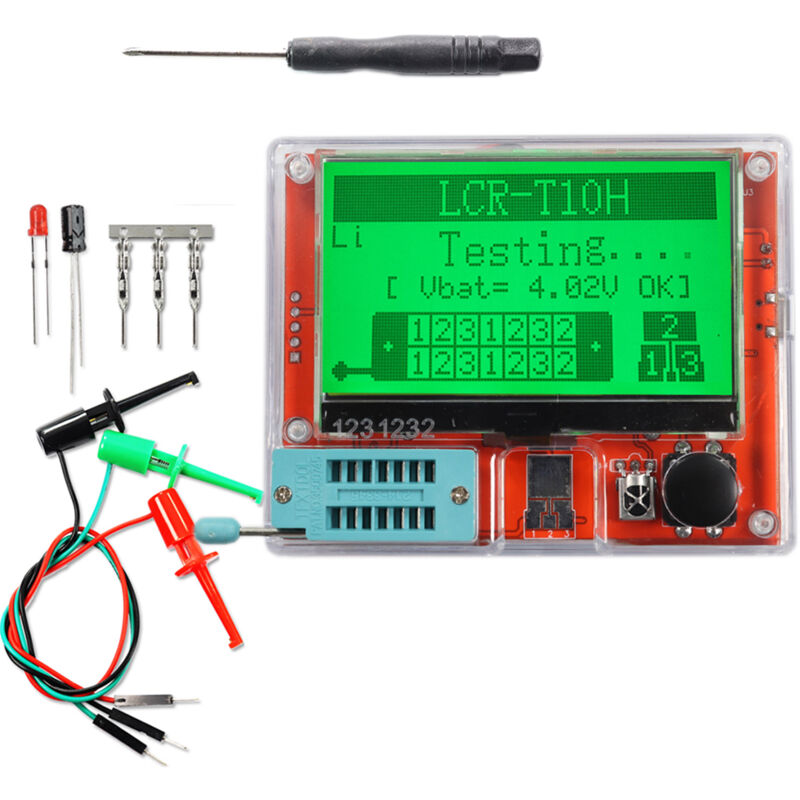 Lifcausal - Testeur de résistance de capacité multifonction LCR-T10H Testeur de transistor à grand écran graphique pour transistor à diode,