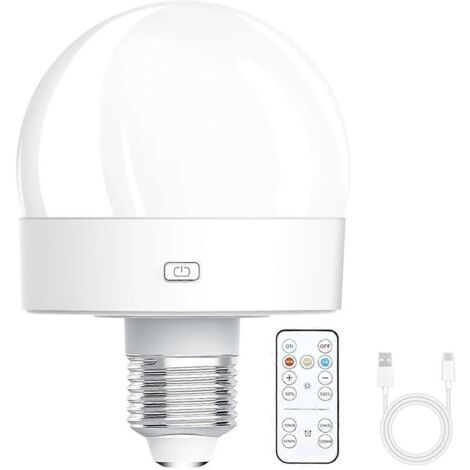 [LCS] Ampoules à piles rechargeables, 300 lm, culot E26, compatibles avec les lampes à télécommande et à intensité variable.-AquaForge