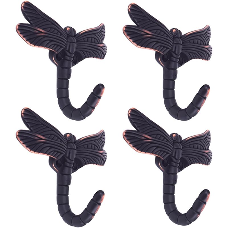 Linghhang - Lcyolada Set de 4 crochets libellule pour manteau serviette sac robes huile brossé bronze