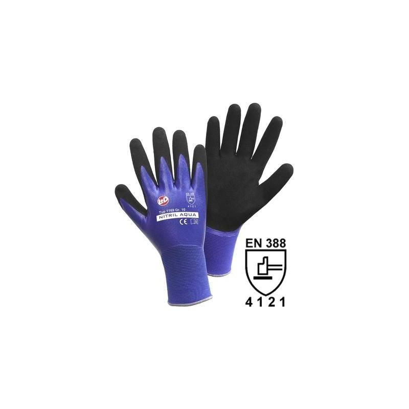 L+d - gants de protection leipold + döhle 1169 nylon avec double revêtement nitrile en 388 taille 7 (xs)