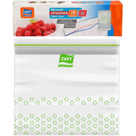 LDPE-Ziplockbeutel 3 Liter 10 Stück für Lebensmittel, Einfrieren, Medikamente und Kosmetik