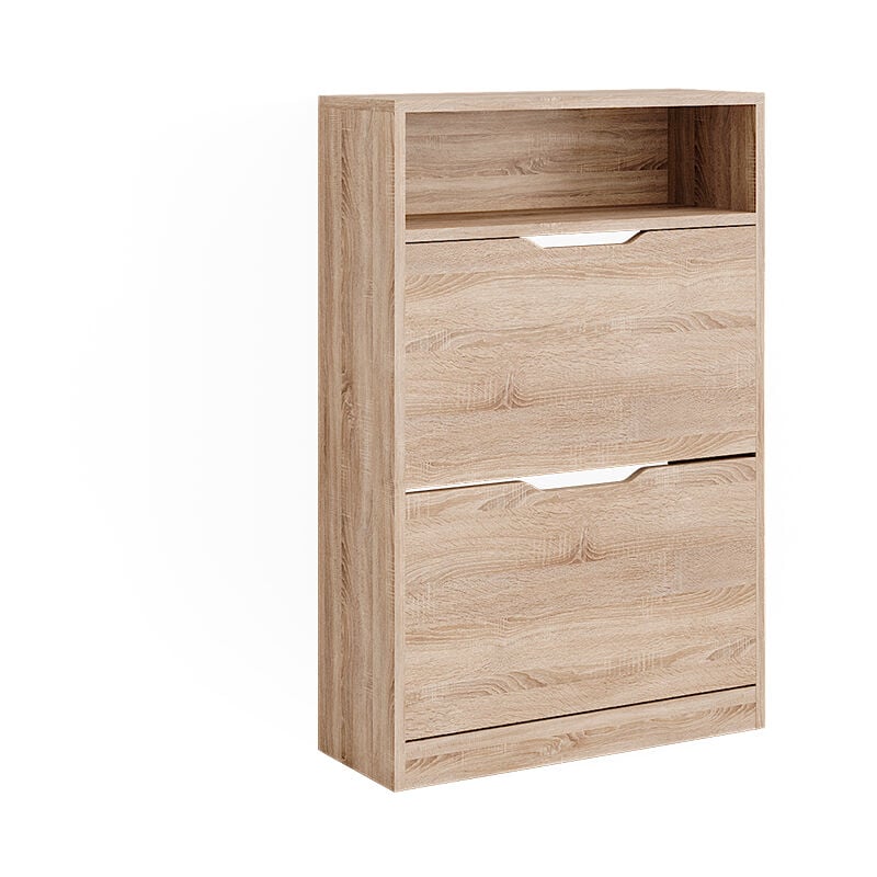 Vicco - Meuble à chaussure Luca, Sonoma, 59x89.5cm avec 2 compartiments