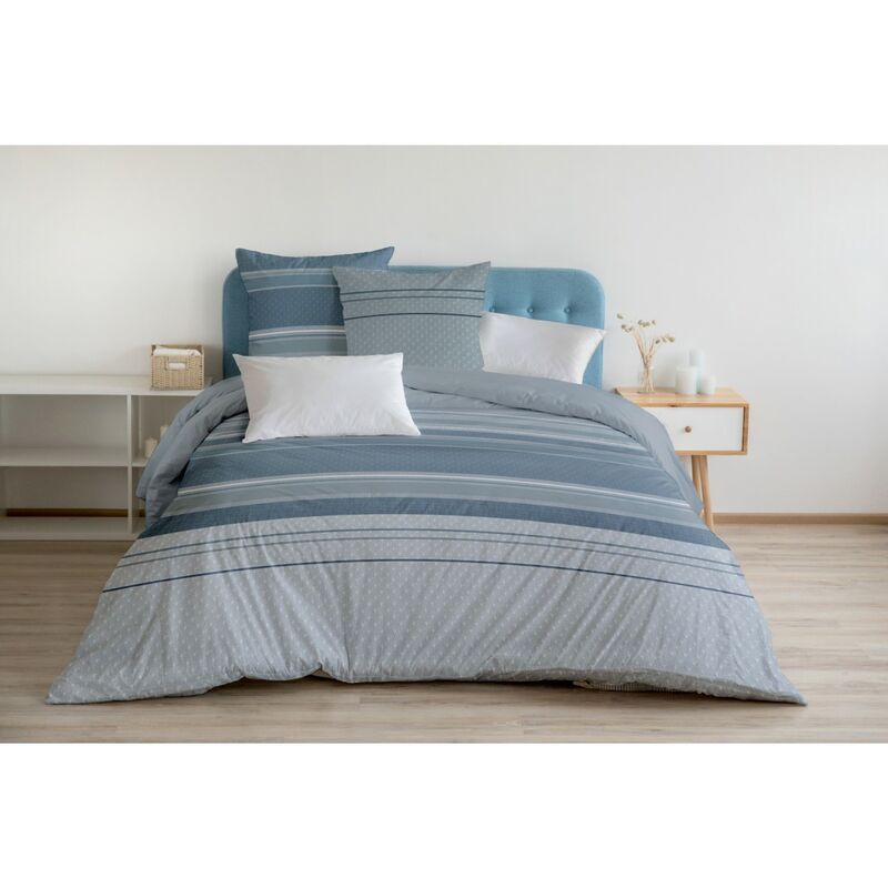 Home Linge Passion - le bayadere Parure de couette 100% coton - Bleu - 220x240 cm - Bleu