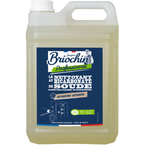 Bicarbonate de soude prêt à l'emploi Ecocert 5L – Nettoyant multi-usages pour surfaces fragiles – Parfum verveine d'origine naturelle – Maison Briochin