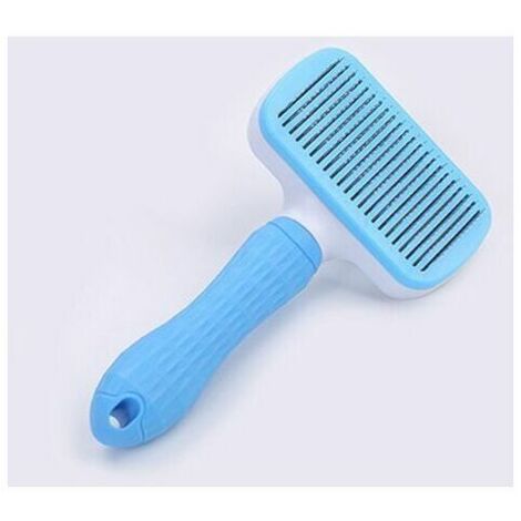 Le bouton de peigne d'épilation de chat et de chien libère automatiquement les poils, le toilettage des animaux et l'aiguille fine bleue flottante