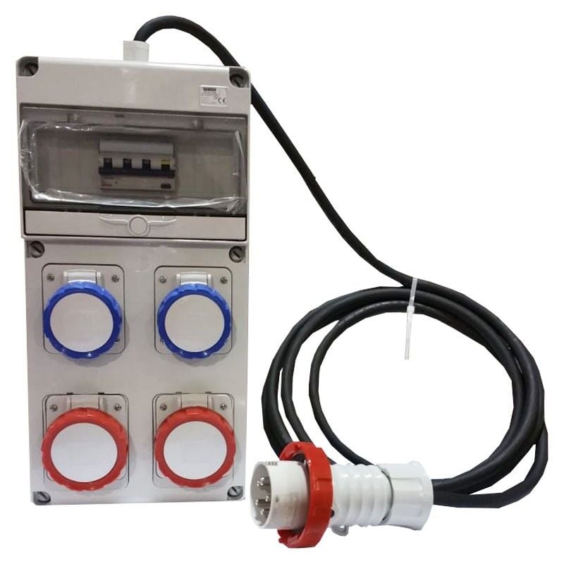 Tableau Gewiss 10 modules avec 4 brides pour prises industrielles GW68204N