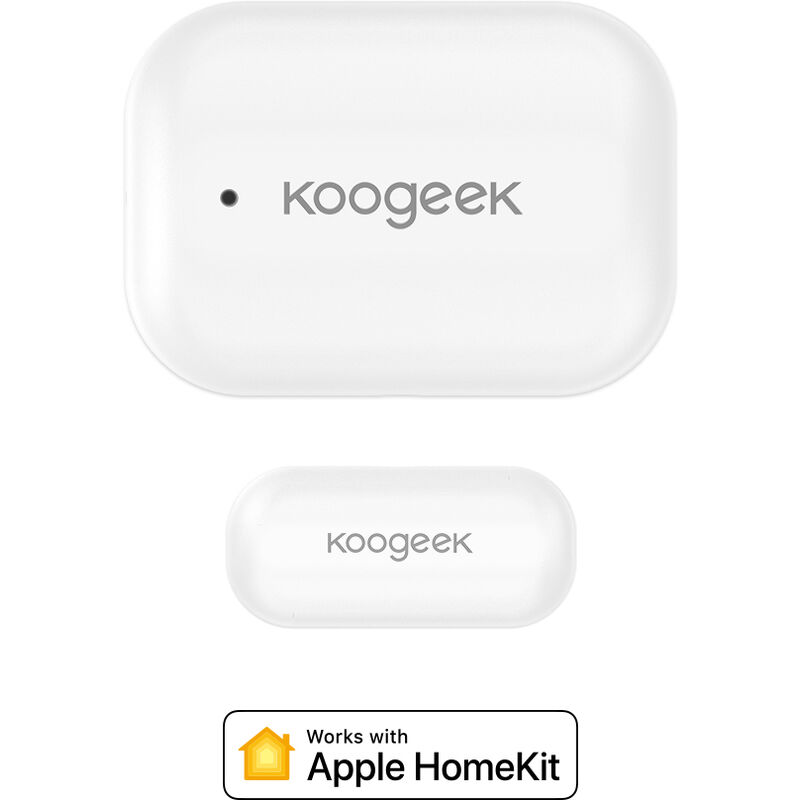 Le capteur de porte/fenêtre Koogeek fonctionne avec Apple HomeKit Aucun hub requis Batterie remplaçable Accès à distance Déclencheur automatique pour