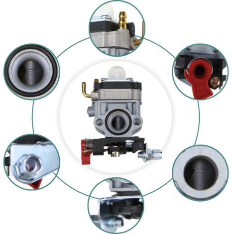 Le carburateur TH26 est compatible avec les tondeuses à gazon à carte MP11, TL26, TL23, TU26, 49cc, 1E32F et 1E34. Spécialement conçu pour les moteurs deux temps, il optimise la puissance.