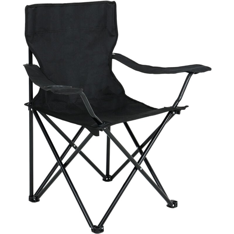 Akord - Le chaise de camping pliable anter en noir