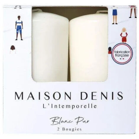 LE CHAT LOT 2 BOUGIES TP 48X80MM BLANCHES 1201325