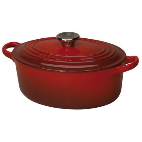 LE CREUSET Le Creuset Cocotte en Fonte Émaillée Signature avec Couvercle, 31cm, Ovale, 6,3 L, 5,705 kg, Cerise, 21178310602430
