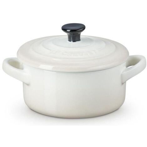 Le Creuset Mini Cocotte Rotonda in Gres Vetrificato 250ml 10cm Bianco