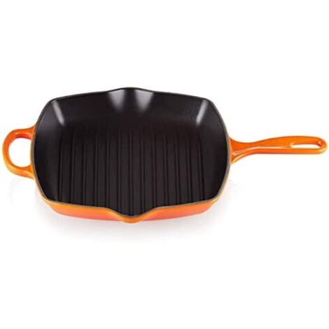 Le Creuset Sartén skillet cuadrada grill de hierro fundido, 26 cm, Volcanico, 20183260900422