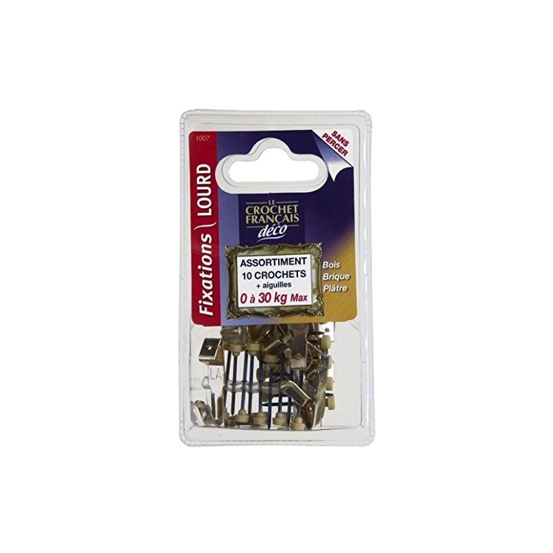 Le Crochet Francais - 3170160000053 crochet acier laiton ass. cte 10 1007, inconnu, taille unique