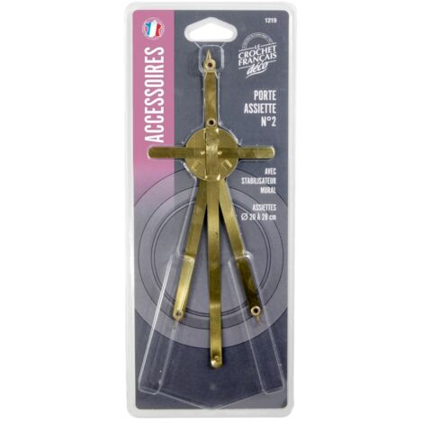 Le Crochet Francais Porte Assiette Ajustable Laiton