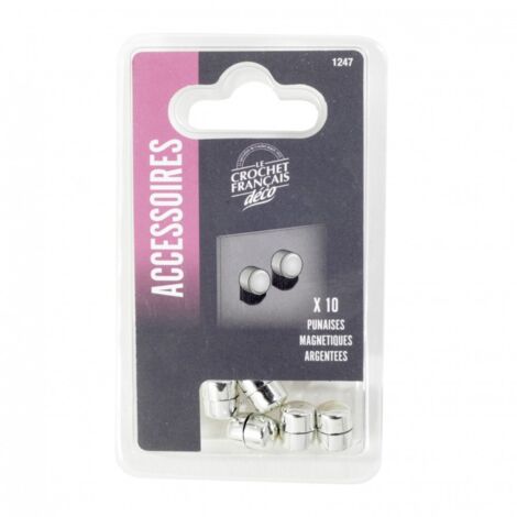 LE CROCHET FRANCAIS - Punaise magnétique argent sachet x10
