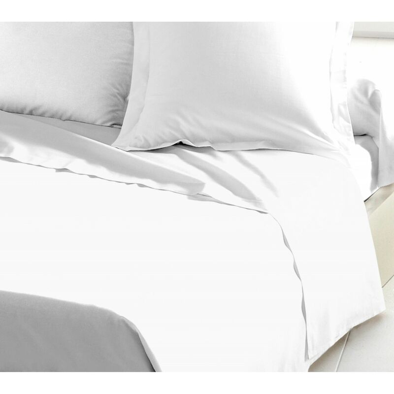 Home Linge Passion - Drap plat coton 57 fils blanc 180 x 290 cm