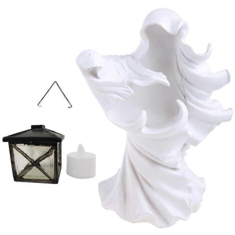 Le fantôme en quête de lumière - Lampe de sorcière d'Halloween - Sculptures et ornements blancs