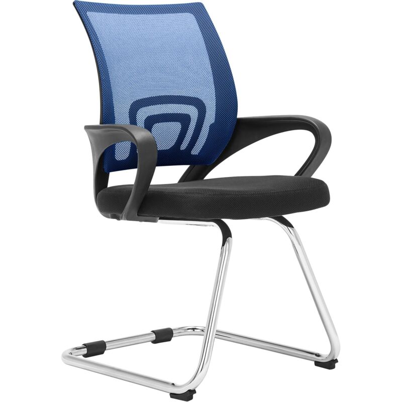 CLP - Le fauteuil de visiteur de bureau moderne en tissu chromé a submergé diverses couleurs Couleur : Bleu