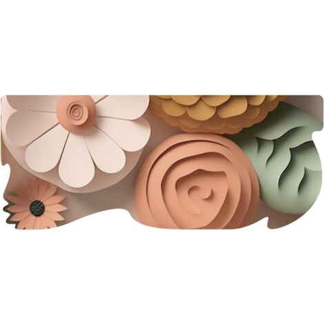 Le Forme Fiori Tappeto Cucina Sagomato Gomma Moderna Colorato Antiscivolo Stampa Digitale - 50x120 cm