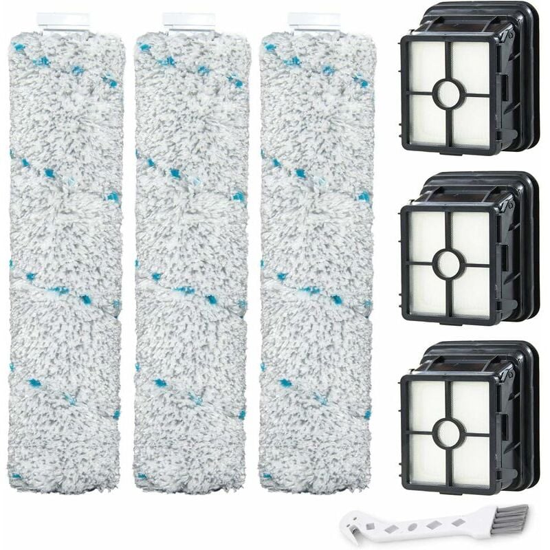 Ikodm - Le kit de brosse et de filtre de remplacement 2554A est compatible avec les aspirateurs tout-en-un Bissell CrossWave Wireless Max 2554A,