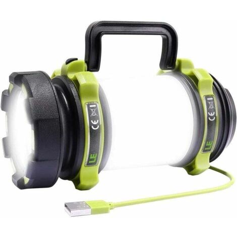 LE LED-Campinglampe, wiederaufladbare Campinglaterne 2600 mAh, leistungsstarke LED-Taschenlampe 6 Modi, USB-Kabel im Lieferumfang enthalten, wasserdicht für Heimwerker, Wandern, Garage, Notfall, Kelle