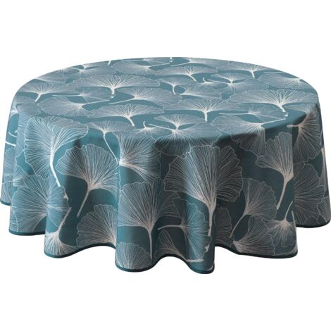 Le linge de Jules Biloba - Tovaglia antimacchia, rotonda, 160 cm, colore: Blu