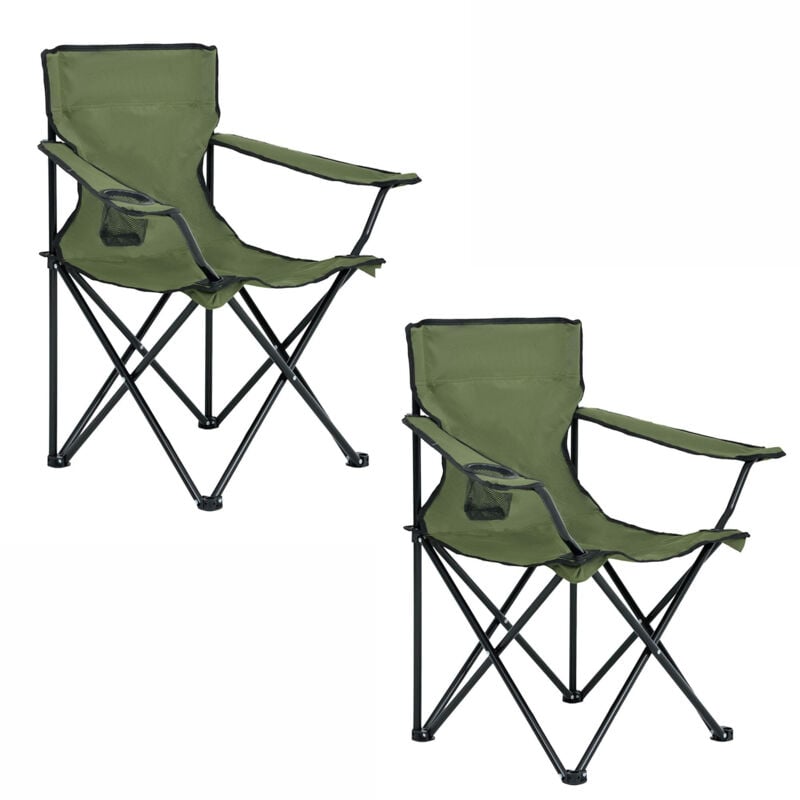 Le lot de 2 chaises de camping pliables anter en vert