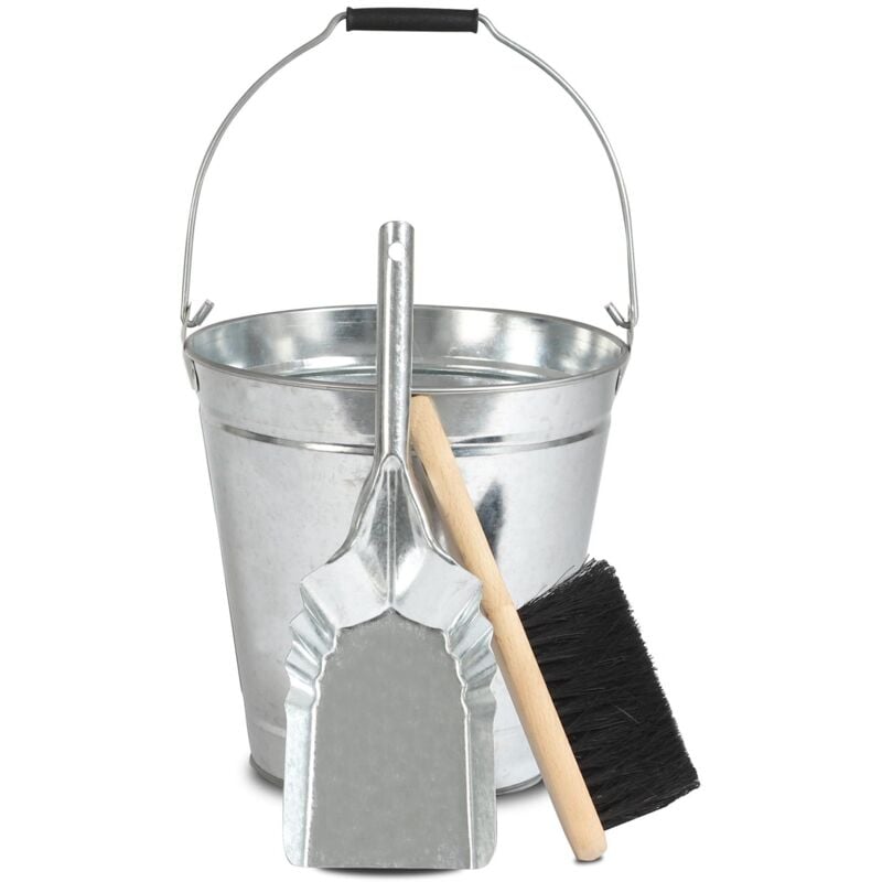 Le Marquier - Ensemble Seau + Pelle + Balai Acier Galvanisé