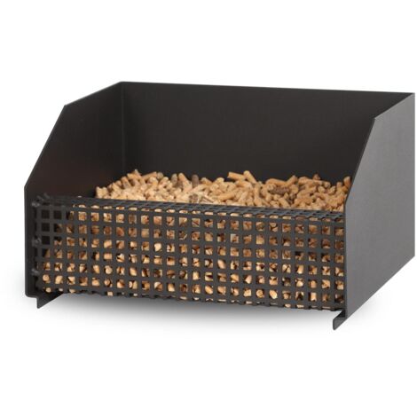 Le Marquier – Foyer à granulés noir 30 x 25 x 17 cm – Capacité 5 kg – Acier peint – Classe énergétique flamme verte – Évacuation des fumées