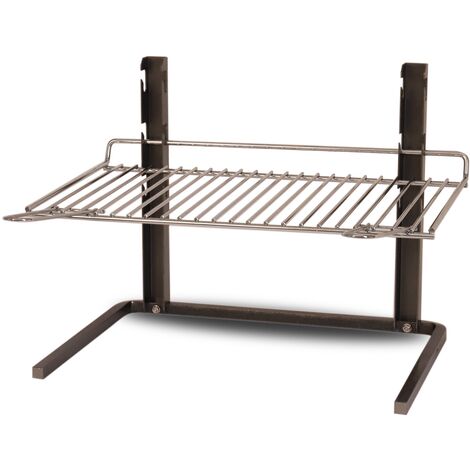 Le Marquier – Grille de barbecue 50 x 36 cm en acier – Support réglable sur 3 hauteurs – Pour cuisson optimale de viandes et poissons