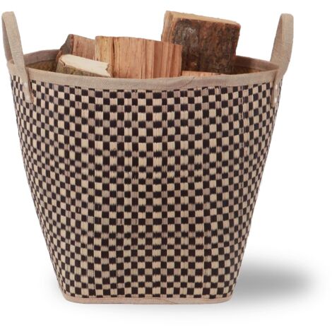 LE MARQUIER Panier à bûches et à granulés - Damier