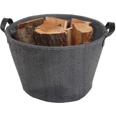 LE MARQUIER - Panier A Buches Tissu Teahupoo Anthracite