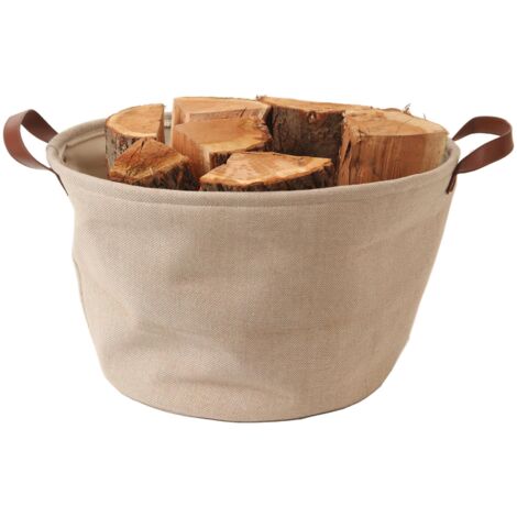 LE MARQUIER - Panier A Buches Tissu Teahupoo Sable