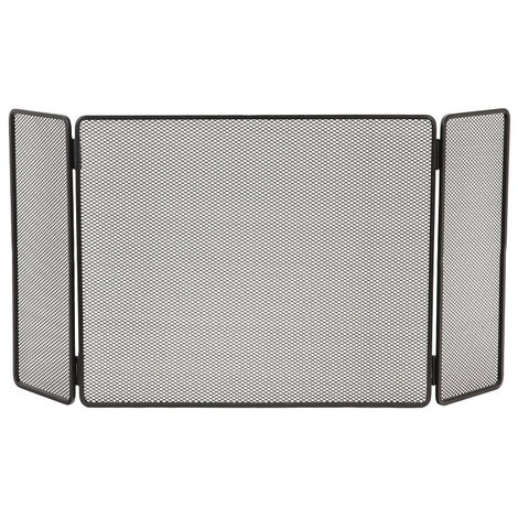 Le Marquier – Pare-feu cheminée 3 volets en acier peint gris foncé – Dimensions 100 x 50 cm – Protection contre chaleur et braises