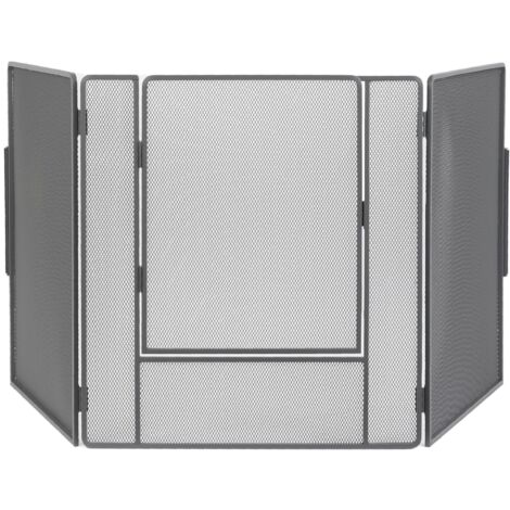 Le Marquier – Pare-feu cheminée acier peint 220x75cm – 3 volets L70/L80cm – Fixation murale avec vis M6 – Pour espaces confinés