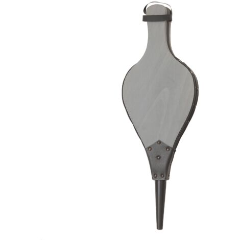 Le Marquier – Soufflet de cheminée en pin avec évent skaï et embout acier noir – Dimensions 16 x 3 x 47 cm – Pour allumage efficace du feu