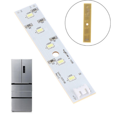 Le modèle DA41-00519B est compatible avec les réfrigérateurs Samsung. Il s'agit d'une bande lumineuse LED pour le compartiment réfrigérateur, composée de 6 LED fonctionnant sous 12 V.