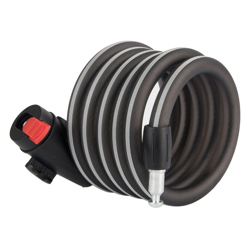 Le niveau de sécurité du cadenas de vélo est très élevé 180cm(Avec bandes réfléchissantes), cadenas de vélo à câble spiralé, cadenas de câble de