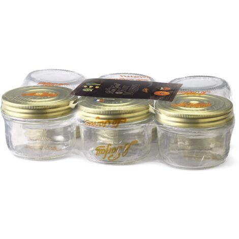 Le Parfait 900010 - Confezione di 6 vasetti da 200 g, Linea Familia Wiss, Tappo a Vite