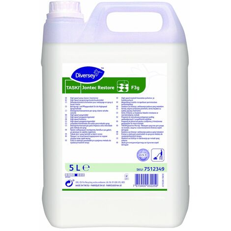 Le Plus De L'Entretien – Détergent TASKI Jontec Restore F3g 5L – Nettoyage en spray haute vitesse – Fini brillant pour surfaces dures